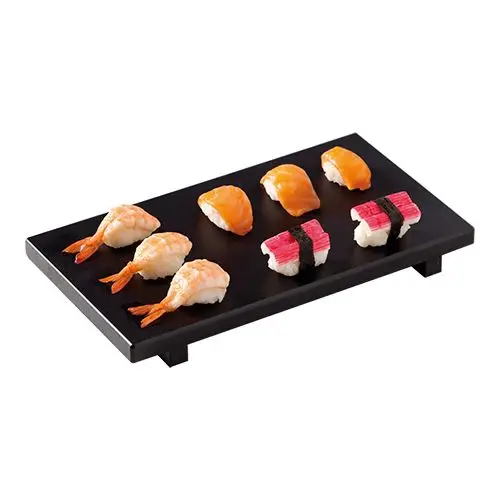 Plateau de service à sushis - Polyéthylène - Noir - 30x17cm Marque