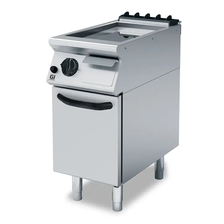 Dernier Modèle Plaque de cuisson à gaz 700 HP Plaque en acier inoxydable lisse - 7 kW - 400x730x (H)250mm